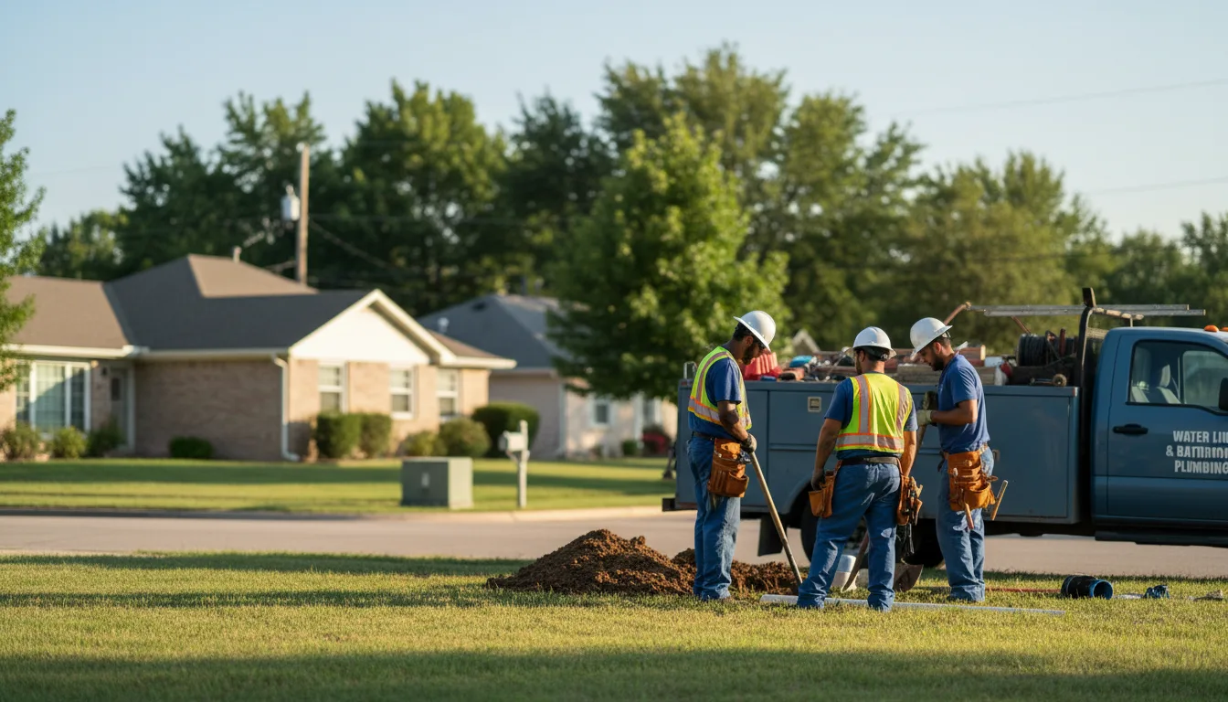 Residential water line and bathroom plumbing service in Talent, OR